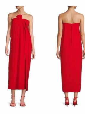 Antonio Melani x Elizabeth Damrich Red Bow Detail Maxi Dress Skirt Size 10